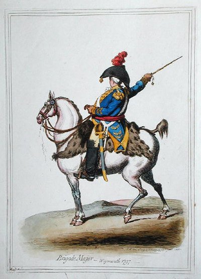 Major brygady, wydany przez Hannah Humphrey w 1797 roku (akwaforta ręcznie kolorowana) autorstwa James Gillray