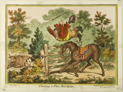 Oczyszczanie bramki z pięcioma słupkami autorstwa James Gillray