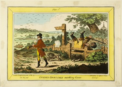 Cockney Sportsmen Marking Game autorstwa James Gillray