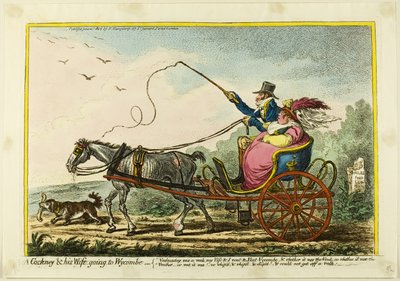 Cockney i jego żona jadą do Wycombe autorstwa James Gillray