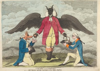 „Okruchy pocieszenia” – czyli – Staroobrzędowiec przywracający pocieszenie swoim upadłym dzieciom autorstwa James Gillray