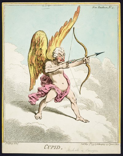 Kupidyn, z Nowego Panteonu nr 4, opublikowany przez Hannah Humphrey, 1799 autorstwa James Gillray