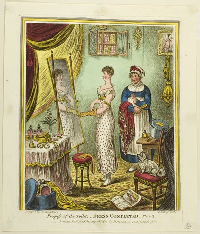 Dress Completed, płyta trzecia z Progress of the Toilet autorstwa James Gillray