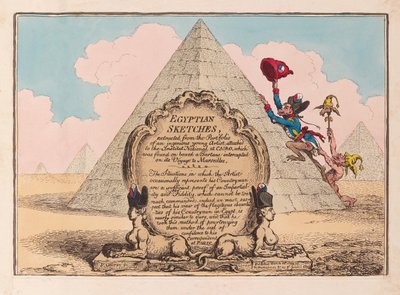 Szkice egipskie, wyd. 1799 (ręcznie kolorowane grawerunki) autorstwa James Gillray