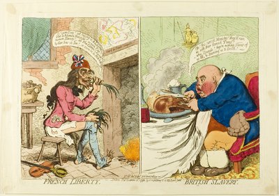 Francuska wolność, brytyjskie niewolnictwo autorstwa James Gillray