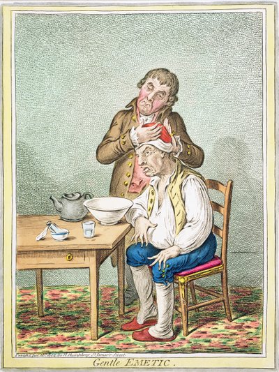 Gentle Emetic, opublikowane przez Hannah Humphrey, 1804. autorstwa James Gillray
