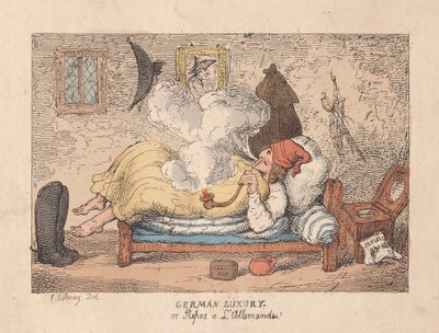 German Luxury or Repos a LAllemande, wyd. 1800 (ręcznie kolorowe grawerowanie) autorstwa James Gillray