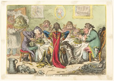 Niemcy jedzą kwaśną kapustę autorstwa James Gillray