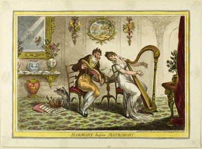 Harmonia przed małżeństwem autorstwa James Gillray
