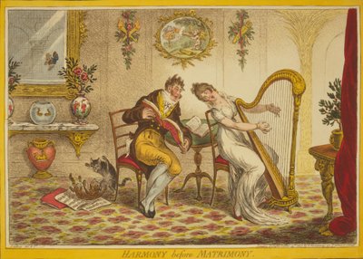 Harmonia przed małżeństwem, 1805 autorstwa James Gillray