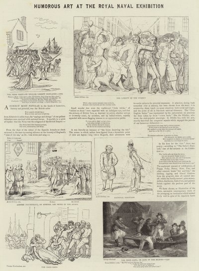 Sztuka humorystyczna na Królewskiej Wystawie Marynarki Wojennej autorstwa James Gillray
