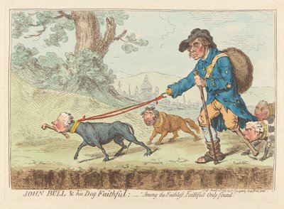 John Bull i jego pies Faithful; – „Wśród niewiernych można znaleźć tylko wiernych” autorstwa James Gillray