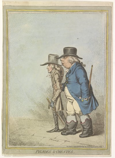 Karykatura Wilhelma V, 1797 Pylades & Orestes (tytuł na obiekcie) autorstwa James Gillray