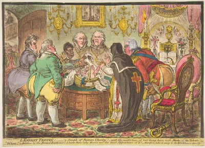 LEnfant Trouvé:-próbka rzymskiej dobroczynności!-albo-nieszczęście nie narodzin z..., 19 maja 1808 r. autorstwa James Gillray
