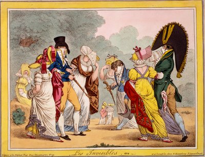 Les Invisibles, 1810 (rycina ręcznie kolorowana) autorstwa James Gillray
