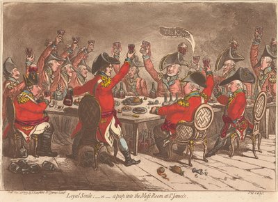 „Lojalne dusze”; – czyli – Rzut oka na jadalnię w St. James’s autorstwa James Gillray