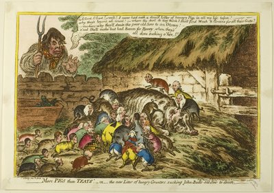 Więcej świń niż smoczków autorstwa James Gillray
