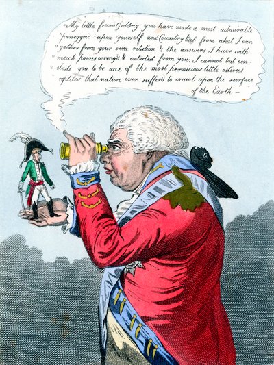 Napoleon i król Jerzy III jako Guliwer i król Brobdingnag, lipiec 1803 r. autorstwa James Gillray