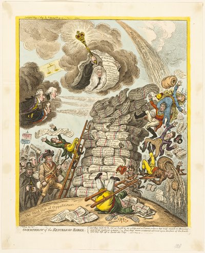 Obalenie republikańskiej Babel autorstwa James Gillray