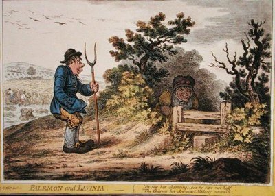 Palemon and Lavinia, wydana przez Hannah Humphrey w 1805 r. (akwaforta ręcznie kolorowana) autorstwa James Gillray