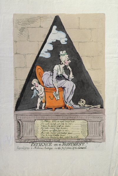 Cierpliwość na pomniku, wydana przez Hannah Humphrey w 1791 r. (akwaforta ręcznie kolorowana) autorstwa James Gillray
