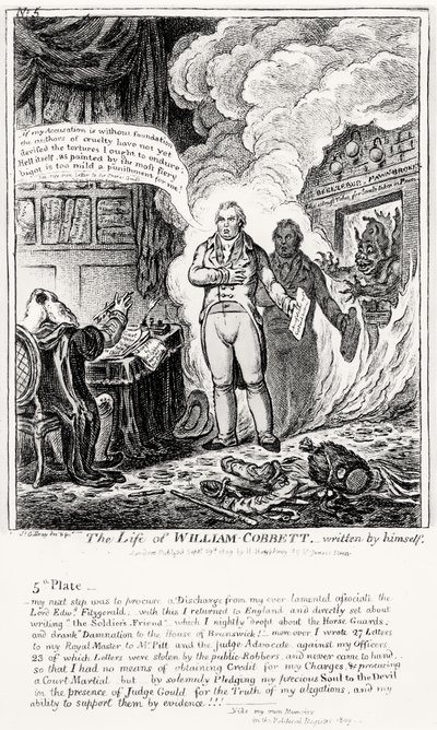 Płyta 5, z The Life of William Cobbett, napisane przez niego samego, wyd. przez H. Humphreya, 1809 autorstwa James Gillray