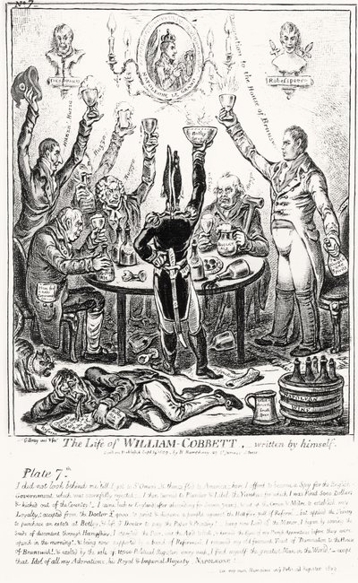 Płyta 7, z The Life of William Cobbett, napisane przez niego samego, wyd. przez H. Humphreya, 1809 autorstwa James Gillray