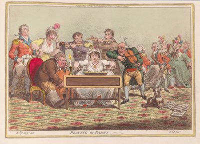Gra w częściach, wyd. 1801 (ręcznie kolorowane grawerowanie) autorstwa James Gillray
