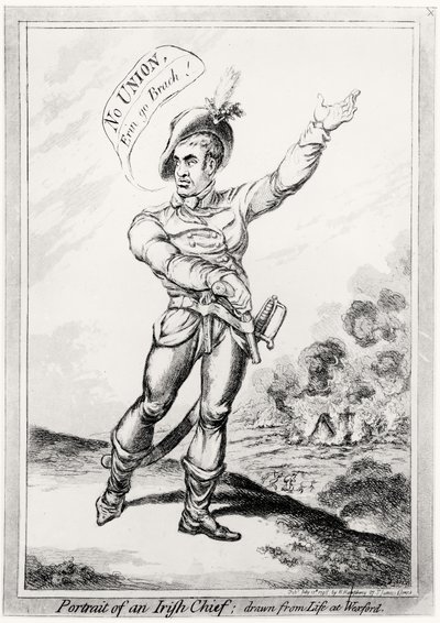 Portret wodza irlandzkiego, zaczerpnięty z życia w Wexford, pub. H. Humphrey, 10 lipca 1798 (patrz 123751 dla koloru) autorstwa James Gillray