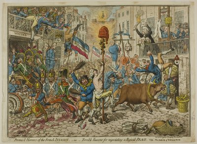 Obiecane okropności francuskiej inwazji autorstwa James Gillray