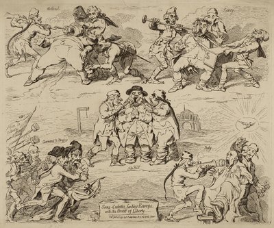 Sans-Culottes, Feeding Europe with the Bread of Liberty, opublikowany 12 stycznia autorstwa James Gillray