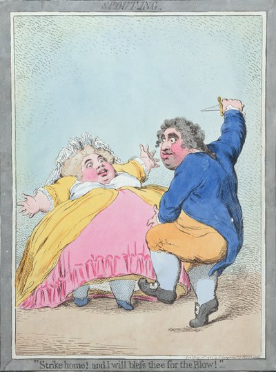 Wylewka, opublikowana przez Hannah Humphrey w 1792 roku (akwaforta ręcznie kolorowana) autorstwa James Gillray
