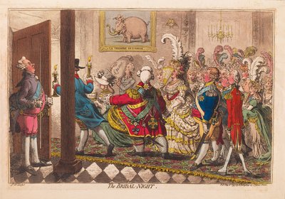 Noc ślubna, wyd. 1797 (grawerowanie ręcznie kolorowane) autorstwa James Gillray