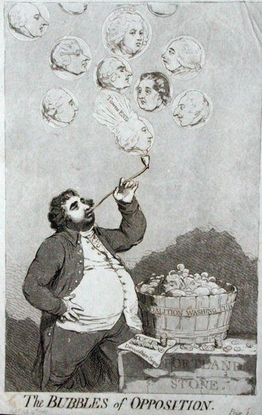 Bąbelki opozycji autorstwa James Gillray