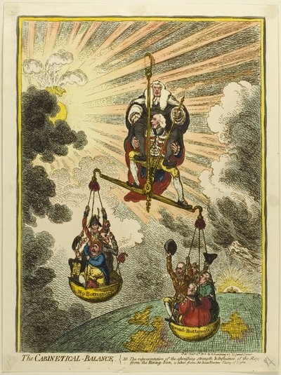 Równowaga gabinetowa autorstwa James Gillray