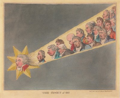 Kometa 1811, wyd. 1811 (ręcznie kolorowane grawerowanie) autorstwa James Gillray