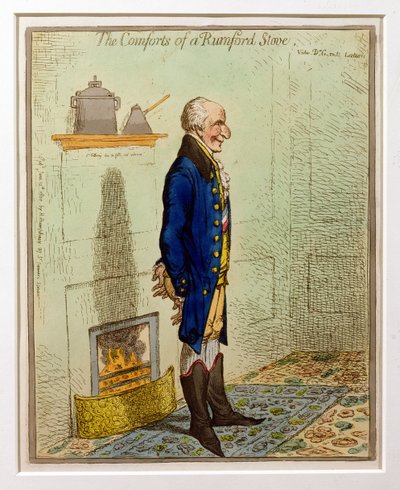 Wygoda Rumforda, wyd. Hannah Humphrey, 1800 (akwaforta i wc) autorstwa James Gillray