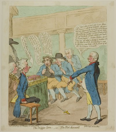 Scena ze sztyletem autorstwa James Gillray