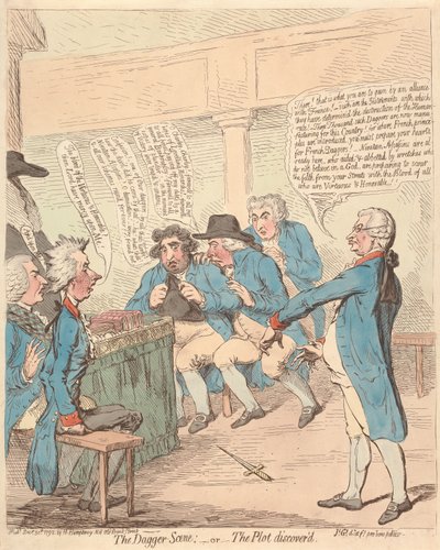 Scena ze sztyletem: - albo - Odkryty spisek autorstwa James Gillray