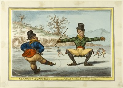 Elementy łyżwiarstwa: Postawa jest wszystkim autorstwa James Gillray