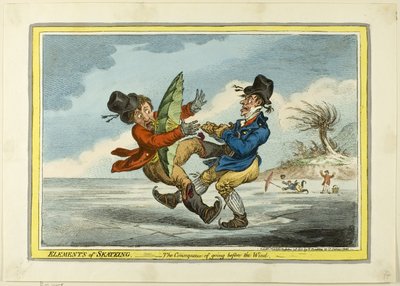 The Elements of Skating: Konsekwencje podążania przed wiatrem autorstwa James Gillray