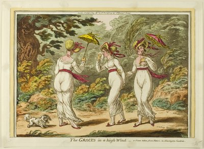 Łaski przy silnym wietrze autorstwa James Gillray