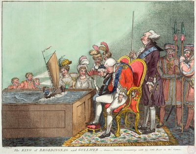Król Brobdingnag i Guliwera, po 1804 r. (ryc.) autorstwa James Gillray