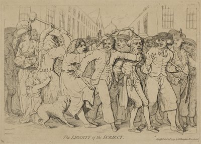 Wolność podmiotu, opublikowana 15 października 1779 autorstwa James Gillray