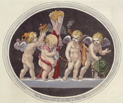 Małżeństwo Kupidyna i Psyche autorstwa James Gillray