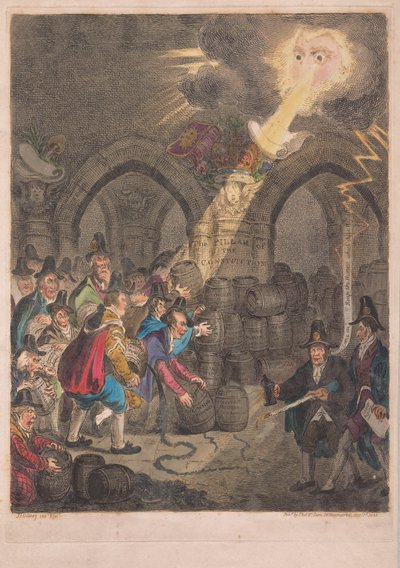 Filar Konstytucji, wyd. 1835 (grawerowanie ręcznie kolorowane) autorstwa James Gillray