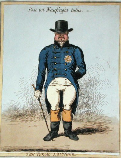 Royal Lounger (akwaforta ręcznie kolorowana) autorstwa James Gillray
