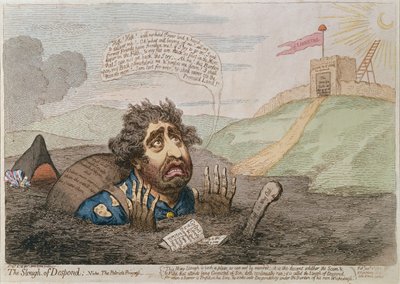The Slough of Despond, opublikowane przez Hannah Humphrey w 1793 r. (rysunek ręcznie kolorowany) autorstwa James Gillray