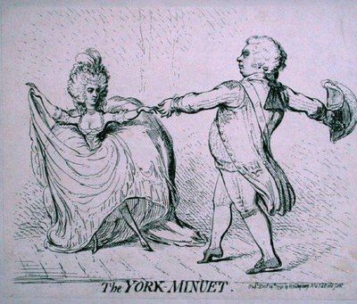 York Menuet, wydany przez Hannah Humphrey w 1791 (akwaforta) autorstwa James Gillray