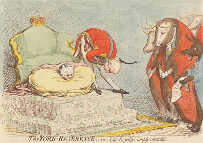 Ukłon Yorku - albo - lojalność miasta sowicie nagrodzona autorstwa James Gillray
